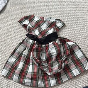 Plaid Dress with Black Bow